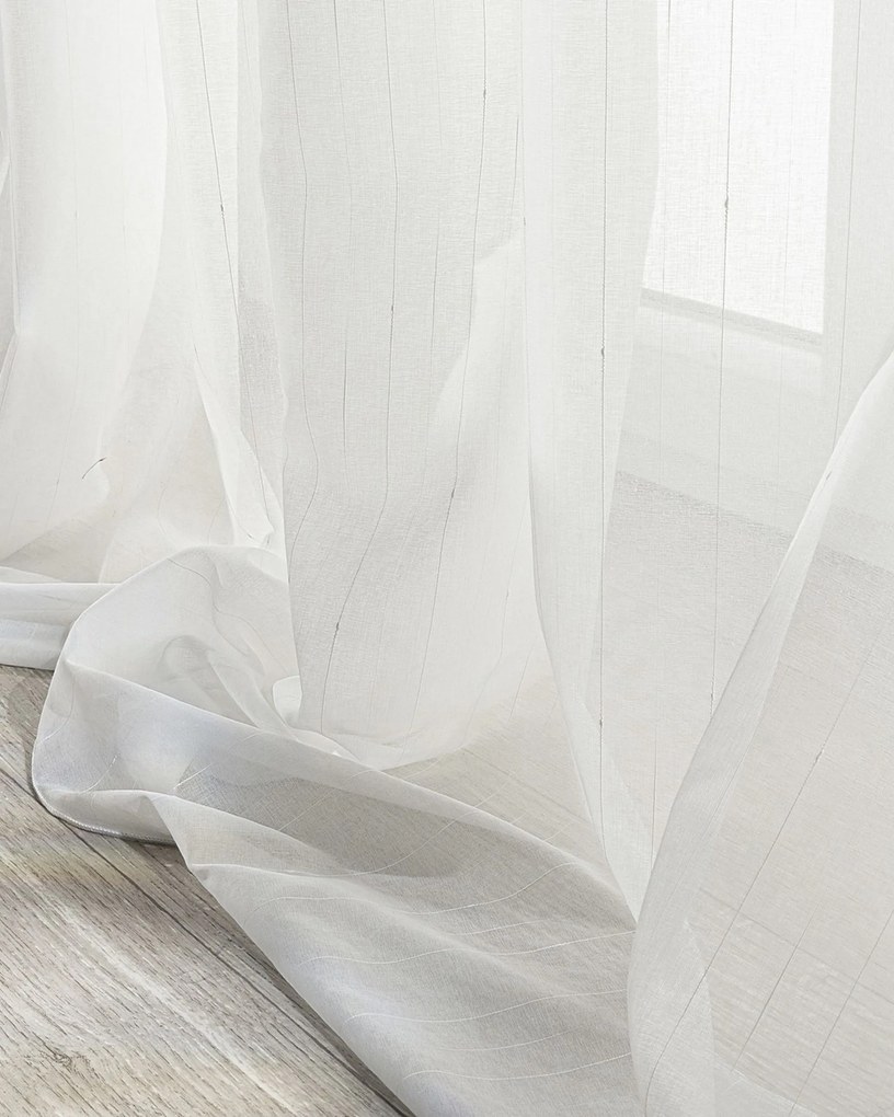 Zasłona na haczykach flex podwójnych kolor kremowy tkanina półprzezroczysta, strukturalna, wzorzysta