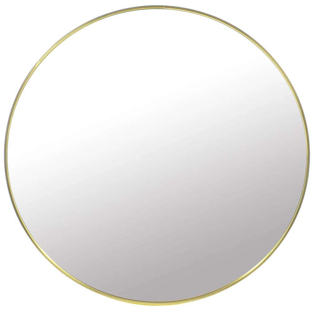 Złote okrągłe lustro ścienne LEOBERT - różne rozmiary Średnica lustra: 80 cm