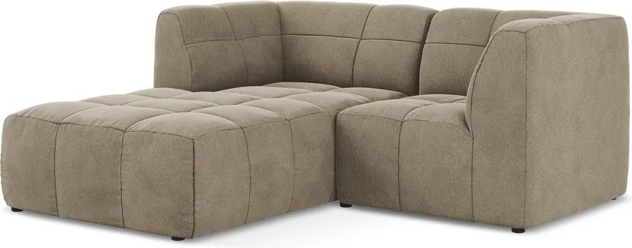 Brązowy aksamitny narożnik (lewostronny/z szezlongiem) Aloha – Makamii