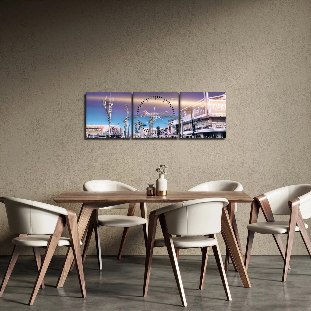 Zdjęcie ulicy w Las Vegas (z zegarem) (90x30 cm)