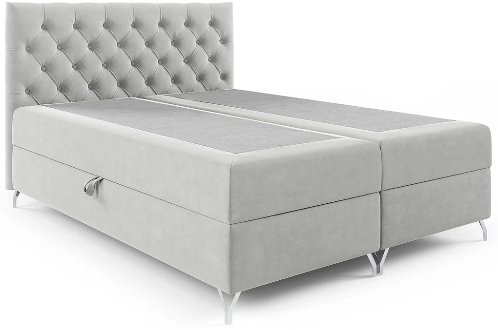 Jasnoszare łóżko kontynentalne glamour 5 rozmiarów W5-F08