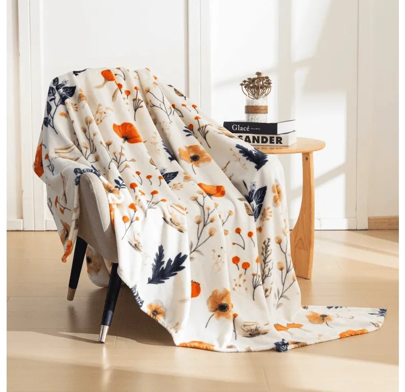 Mikropluszowy koc PAPAVA, kremowy Rozmiar: 200 x 220 cm