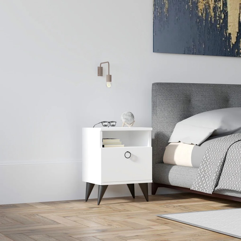 Stolik nocny Barlo White