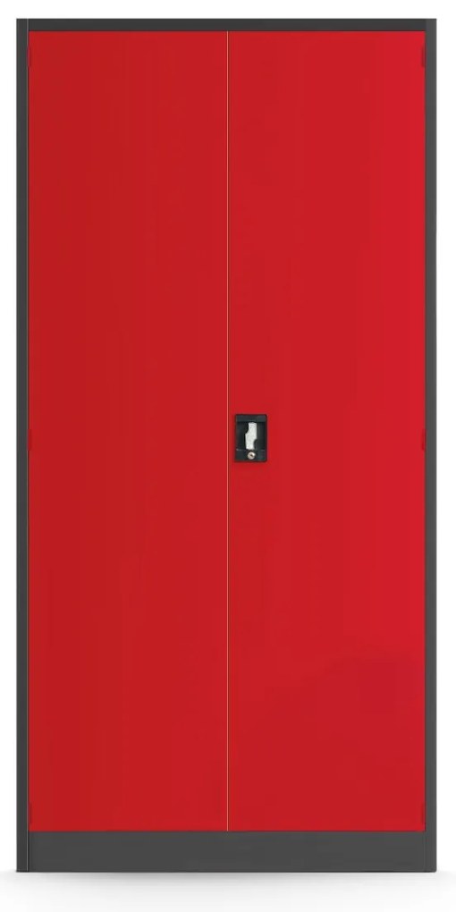 Warsztatowo-narzędziowa szafa metalowa DAREK, 920 x 1850 x 500 mm, antracytowo-czerwona