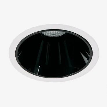 Downlight Led Wpuszczany Z Okrągłą Ramką Ø8 Cm Z Aluminium Luisiana Biały - Czarny & Biała 3000k & 23º & 11 W - Sklum
