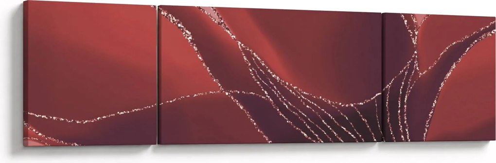 Obraz - Czerwony abstrakcyjny kwiat N⁰2 (170x50 cm)