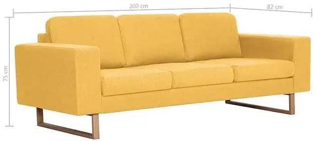 Elegancka trzyosobowa sofa Ladi 3X - żółta