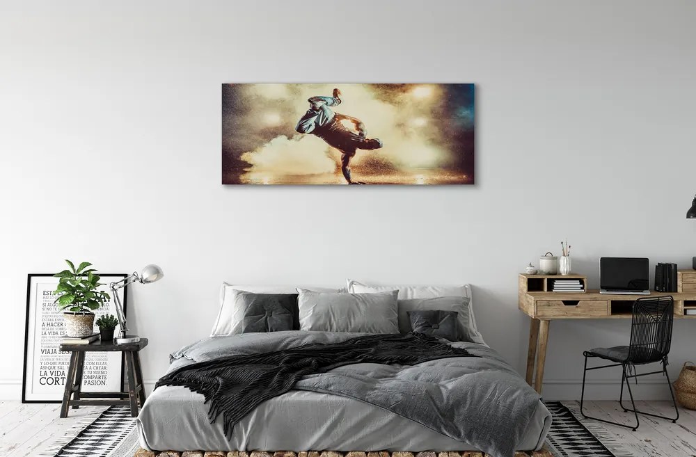 Duży obraz na płótnie Mężczyzna w Tańcu z Dymem