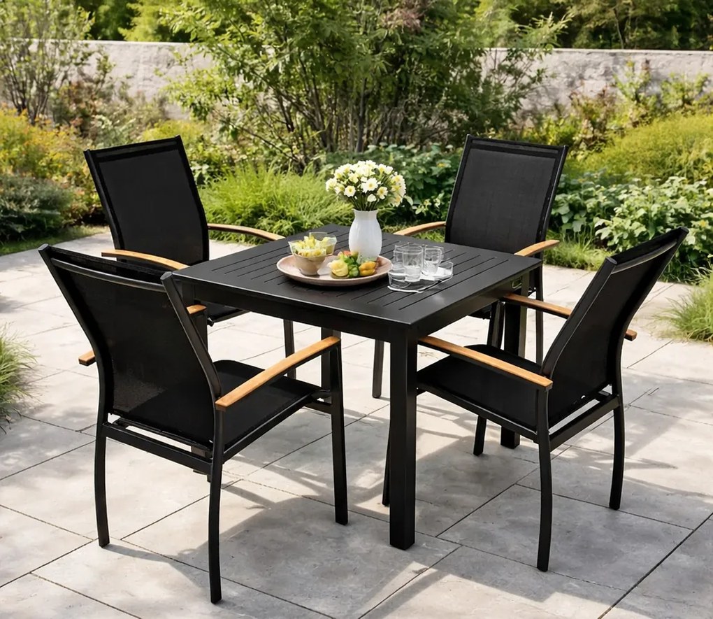 Doppler EXPERT WOOD ogrodowy zestaw mebli 4+1 antracyt