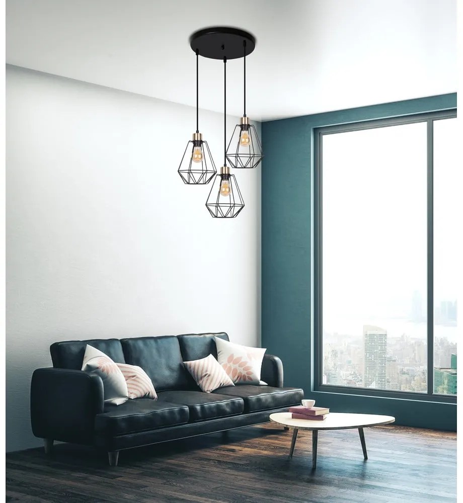 Czarna metalowa lampa wisząca Primo – Candellux Lighting