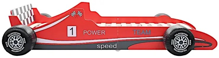 Czerwone łóżko dziecięce auto wyścigowe 90x200- Nimbus