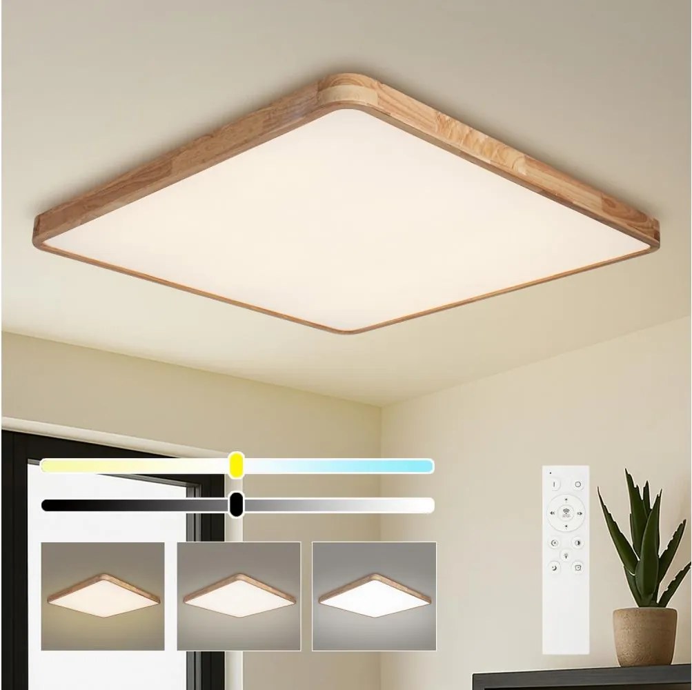 Brilagi - Ściemnialna oprawa LED WOODLINE SQUARE LED/180W/230V dąb 100x100 cm + pilot