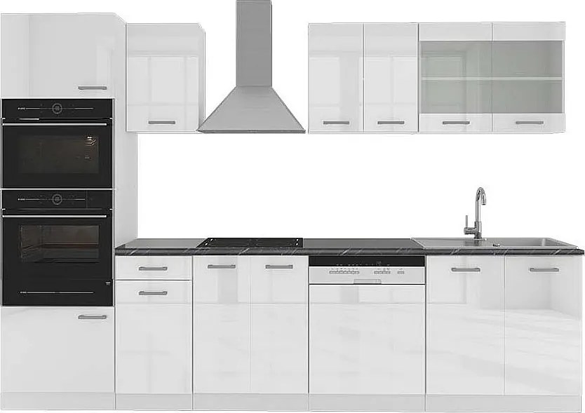 Aneks kuchenny biały wysoki połysk/biały 300x60x81.6 r-line