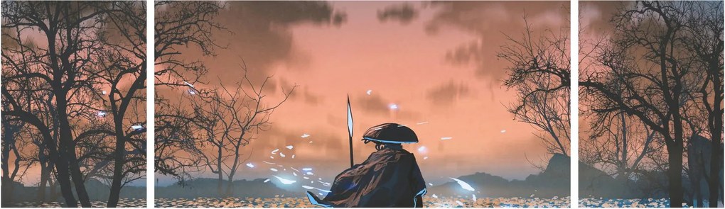 Obraz - Ilustracja przedstawiająca wojownika (170x50 cm)