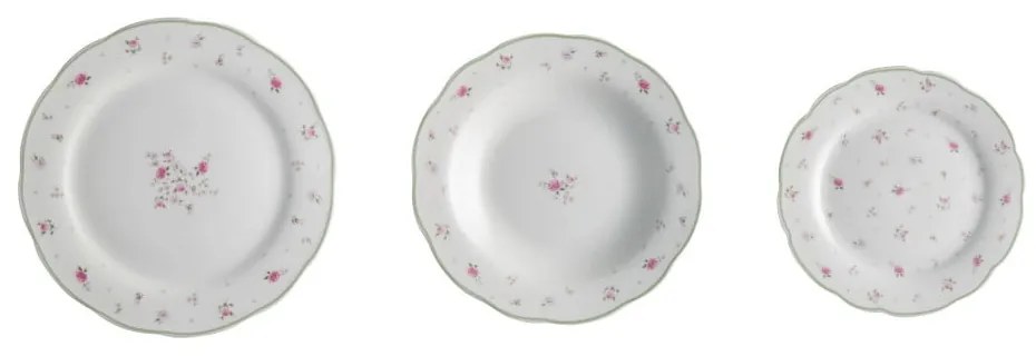 18-częściowy komplet porcelanowych talerzy Brandani Nonna Rosa