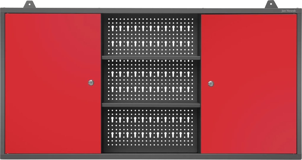 Wisząca szafka na narzędzia Ben 120x20x60 cm antracyt/czerwony