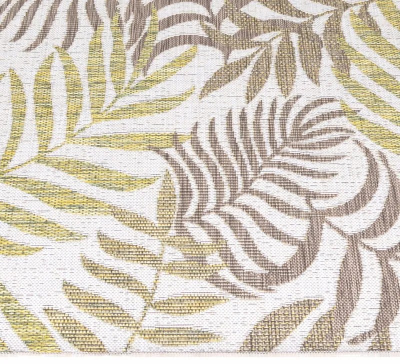 Dywan zewnętrzny Sunny listki beżowo-zielone 280 cm x 370 cm
