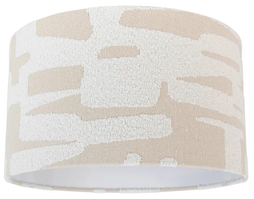 Biały abażur z tkaniny w beżowe paski 35/35/20 Nowoczesny