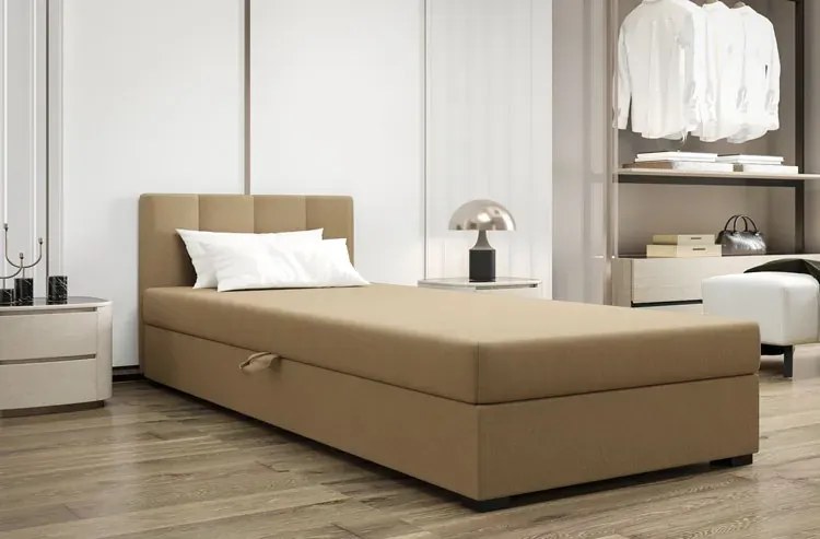 Jasnobrązowy tapczan pojedynczy 120x195 cm K2-C42