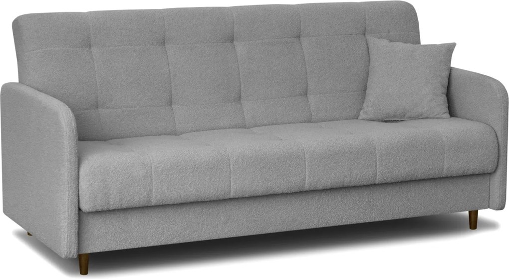 Sofa z Funkcją Spania TIVOLI Rozkładana Dwuosobowa Szara Boucle Nowoczesna
