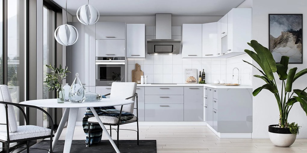 Kuchenny front do zabudowy zmywarki BELLA DM-60/72 popiel połysk