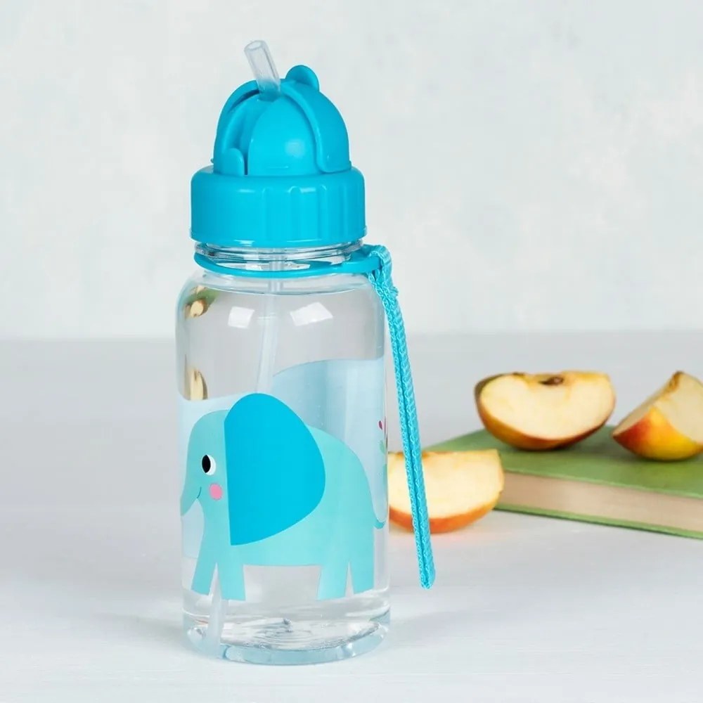 Niebieska/turkusowa butelka dla dzieci z tritanu 500 ml Elvis the Elephant – Rex London