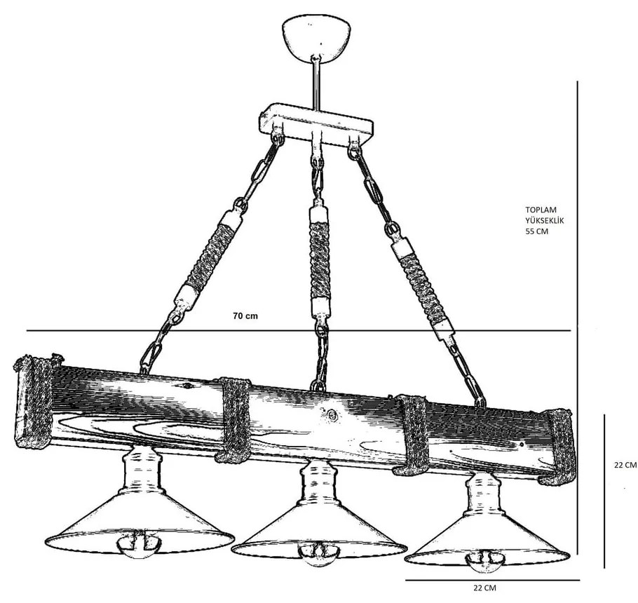 Ciemnobrązowa lampa wisząca z metalowym kloszem Kütük Ceviz – Opviq lights