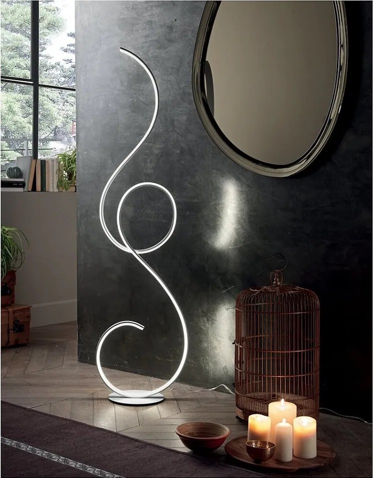 Lampa podłogowa Flok LED firmy Ondaluce 44 W 4400 lm 3000 K wys. 157 cm, ściemnialna, czarna
