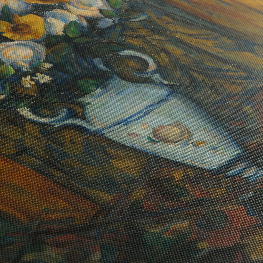 Obraz - Paul Cézanne, Vase of Flowers, reprodukcje (z zegarem) (90x30 cm)