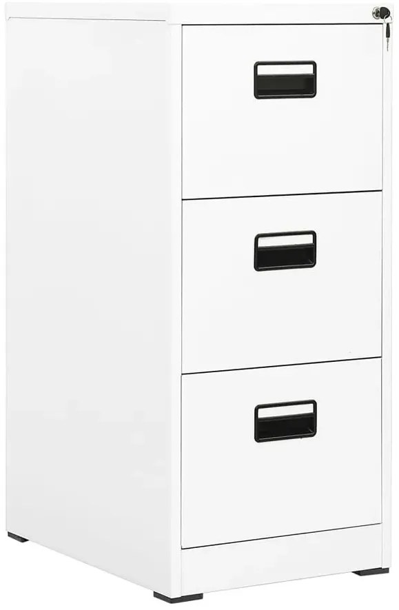 Biały stalowy kontenerek do biura na klucz L5-G98