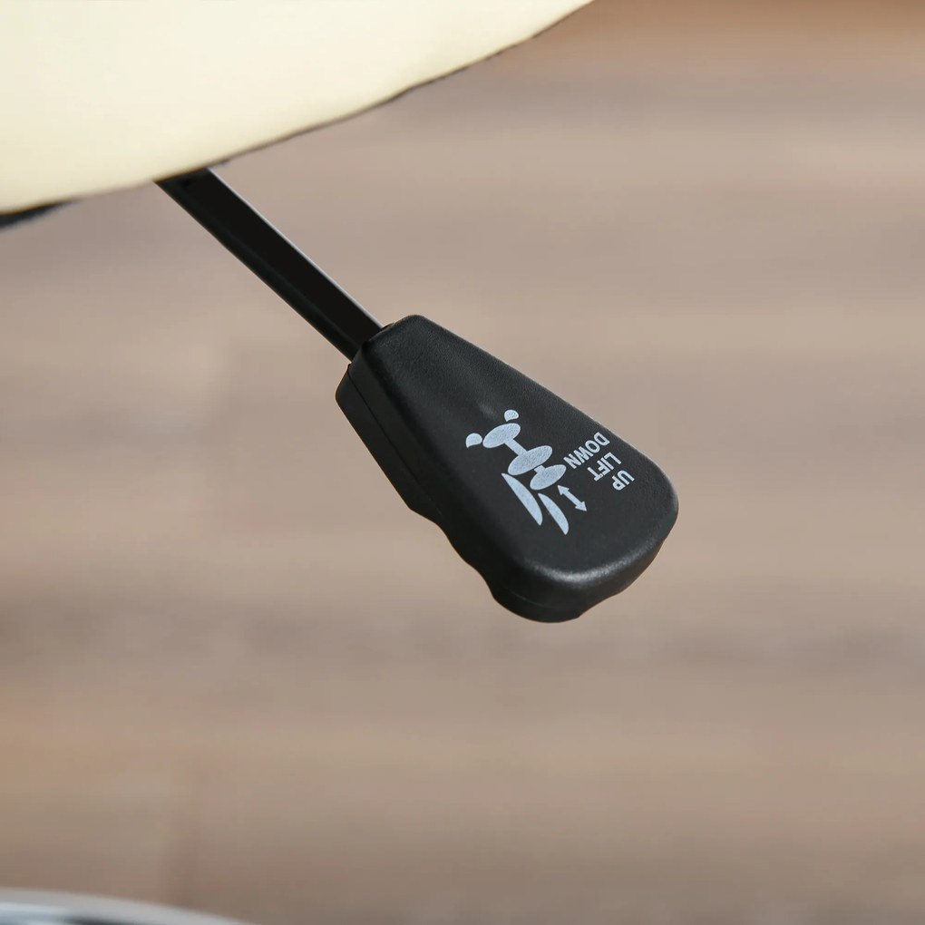 HOMCOM Stołek barowy Obrotowe krzesła barowe regulowane z oparciem tapicerowanym PU beżowy