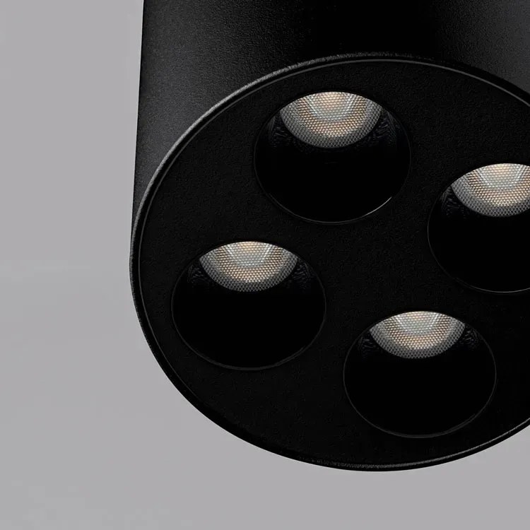 Czarny okrągły spot sufitowy LED - 6X A406 K2-R42