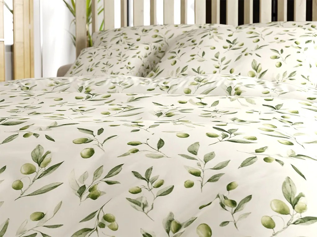 PrzytulneMieszkanie.pl PrzytulneMieszkanie.pl Pościel z polibawełny OLIVE POLY zielona Rozmiar pościeli: 2 szt 70 x 90 cm | 200 x 220 cm