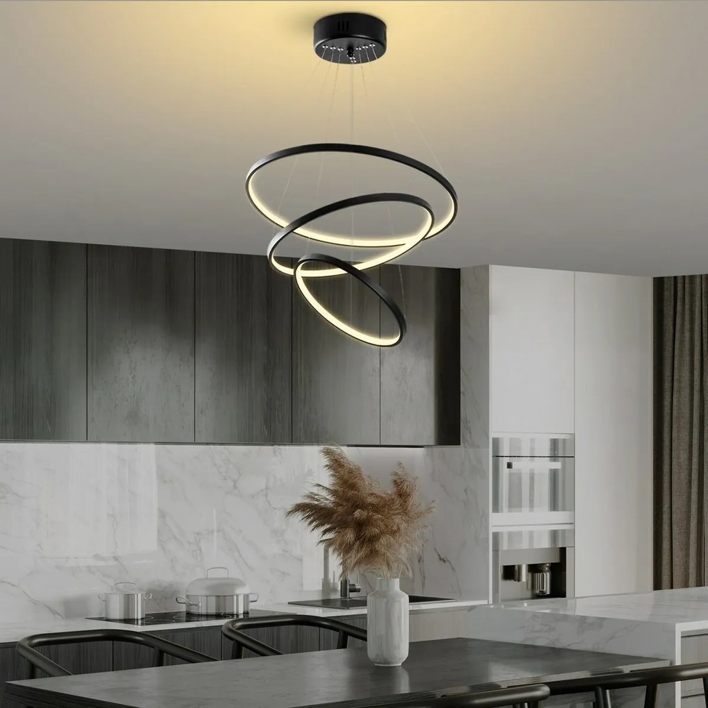 Zawieszany żyrandol LED Simit - 13697, czarny