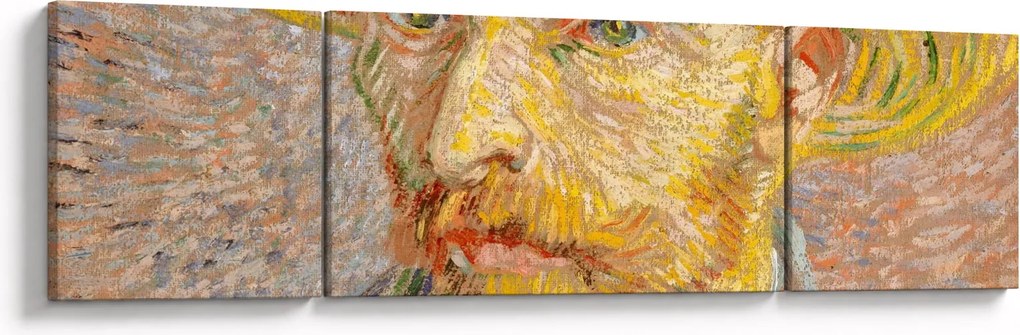 Obraz - Vincent van Gogh, Self-Portrait with a Straw Hat (The Potato Peeler), reprodukcje (170x50 cm)