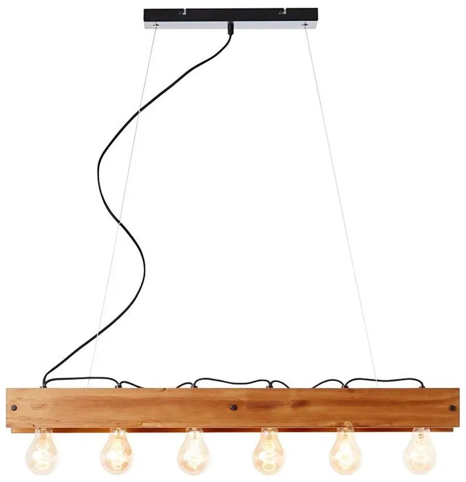 Brilliant - Żyrandol na lince CALANDRA 6xE27/42W/230V sosna