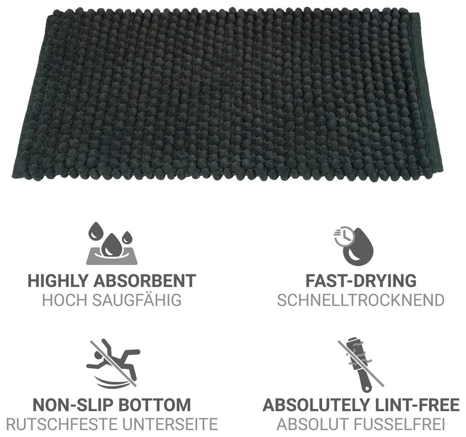 Ciemnozielony tekstylny dywanik łazienkowy 50x80 cm Solivo – Wenko