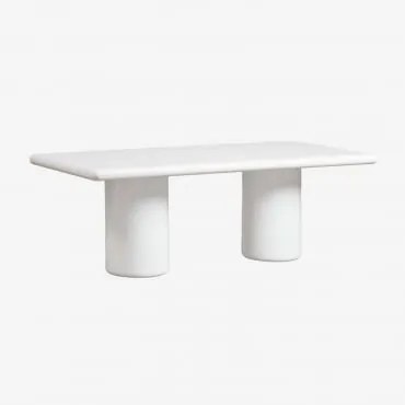 Prostokątny Stół Ogrodowy 220x100 Cm Z Cementu Namara Jasna Biel - Sklum