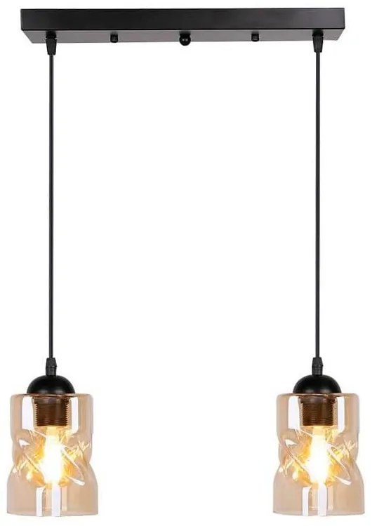 Czarna lampa wisząca ze szklanym kloszem 10x44 cm Felis – Candellux Lighting