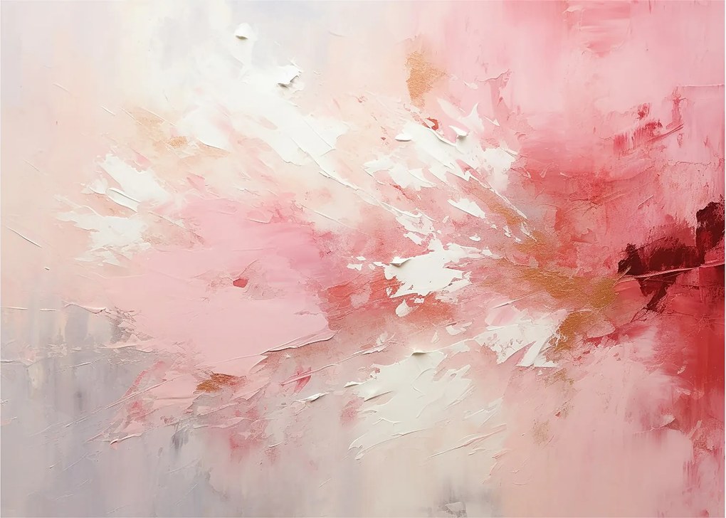 Obraz na szkle - Różowa abstrakcja (70x50 cm)
