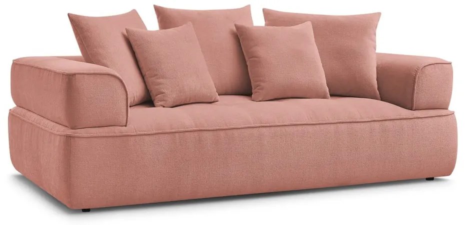 Różowa sofa z tkaniny szenilowej 237 cm Whesley – Bobochic Paris