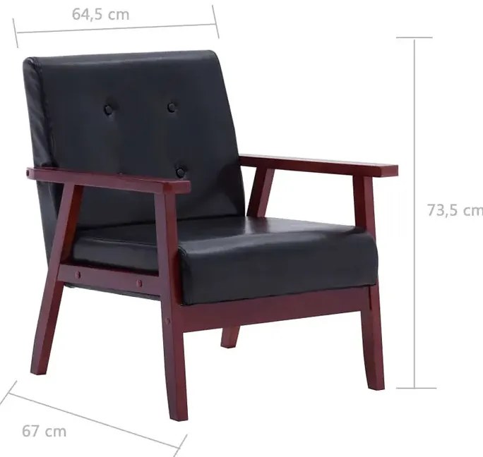 Czarny zestaw wypoczynkowy w stylu vintage - Garner 3S