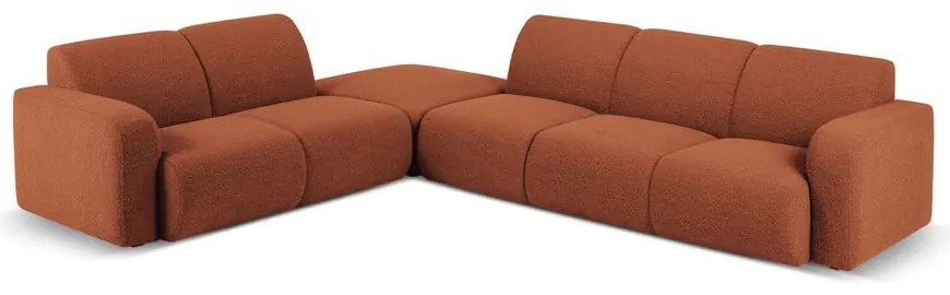 Brązowy narożnik z materiału bouclé (lewostronny) Molino – Micadoni Home
