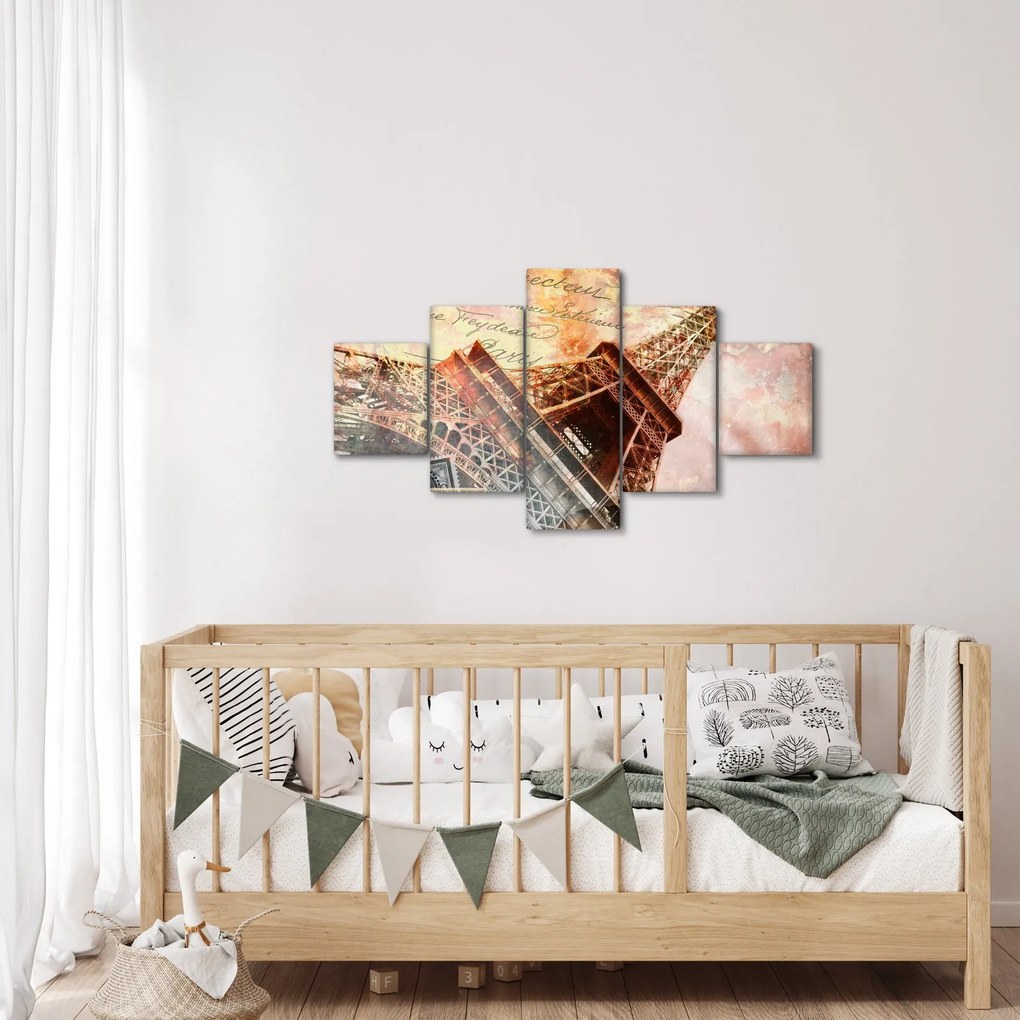 Obraz - Wieża Eiffla w stylu vintage (125x70 cm)
