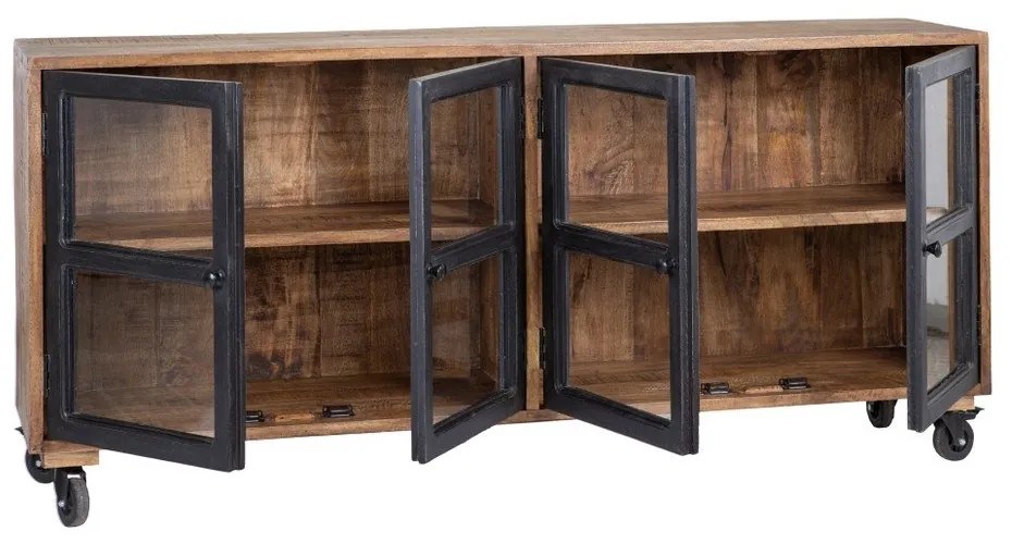 Witryna z litego drewna mango 160x71 cm – Ixia