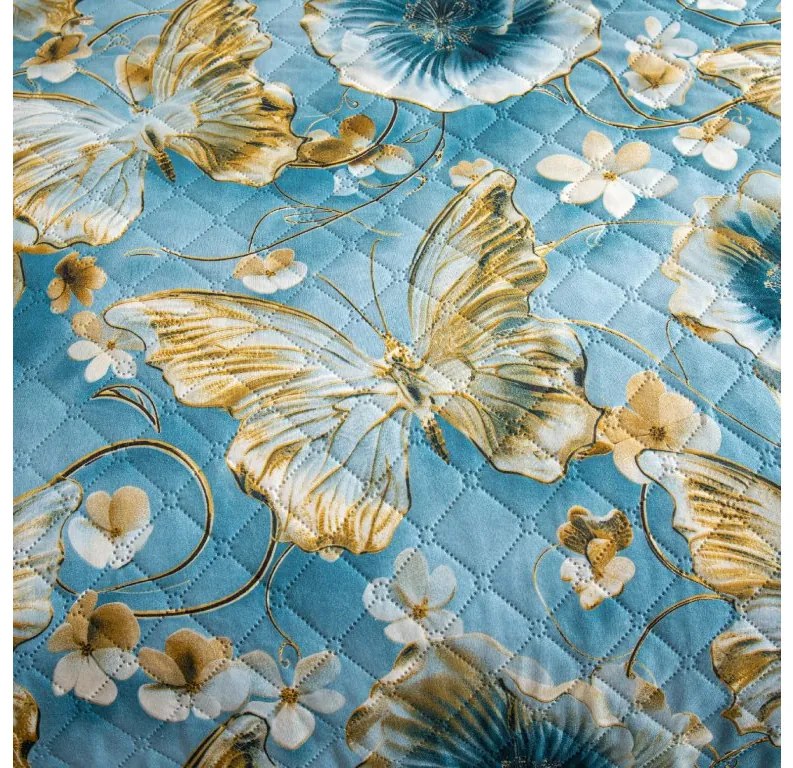Narzuta na łóżko CELESTIA niebieska Rozmiar: 170 x 210 cm