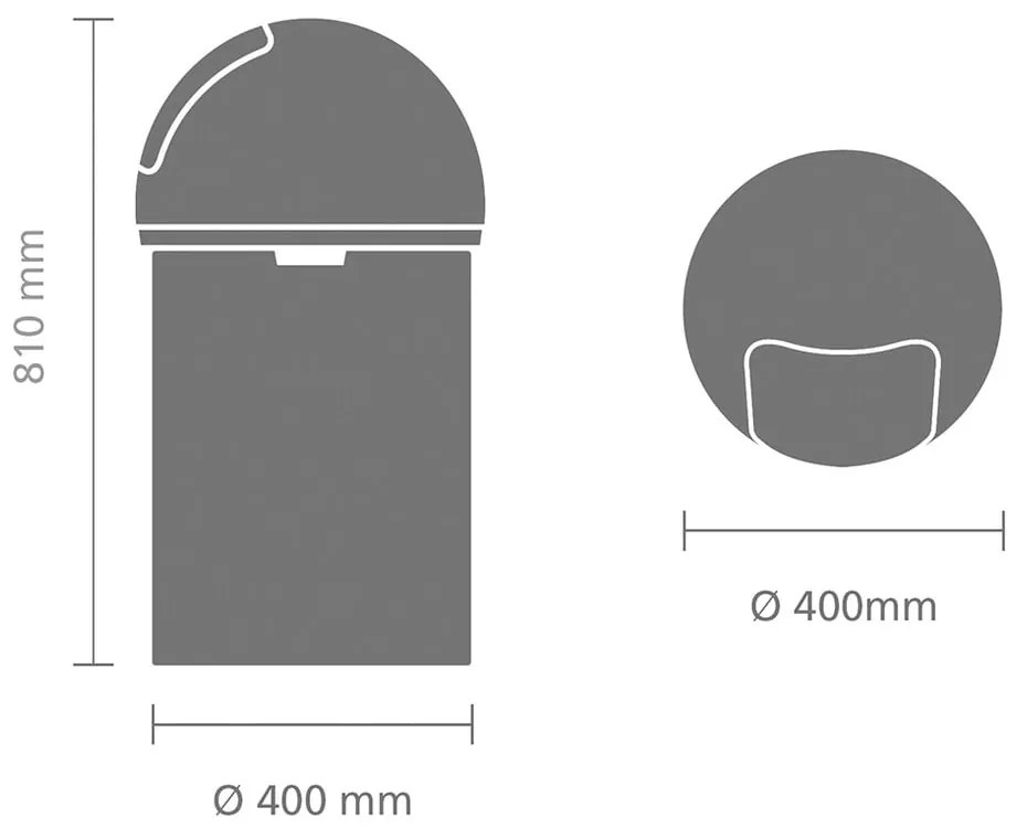 Stalowy kosz na śmieci w kolorze srebra z połyskiem 60 l Push Bin – Brabantia