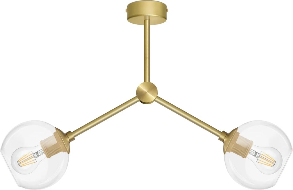 Mosiężna lampa wisząca 2 klosze GT-S2