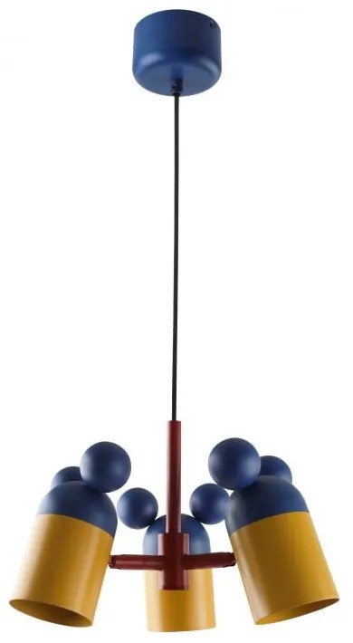 Niebieska lampa wisząca z metalowym kloszem Mouse II – GTV