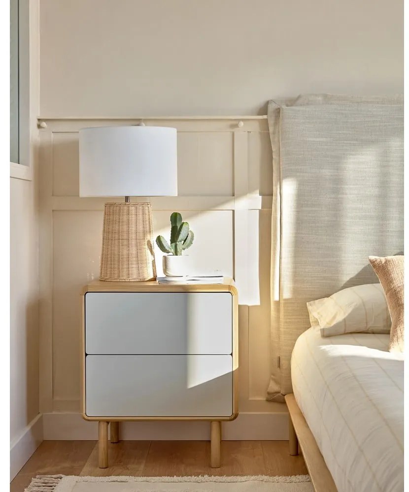 Szaro-naturalna szafka nocna Anielle – Kave Home
